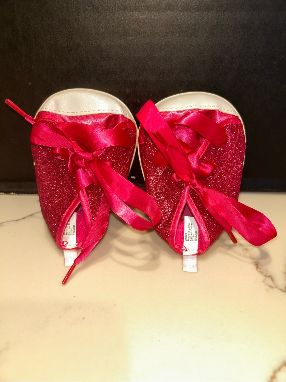 BUILD A BEAR Pink Glitter Bear Shoes